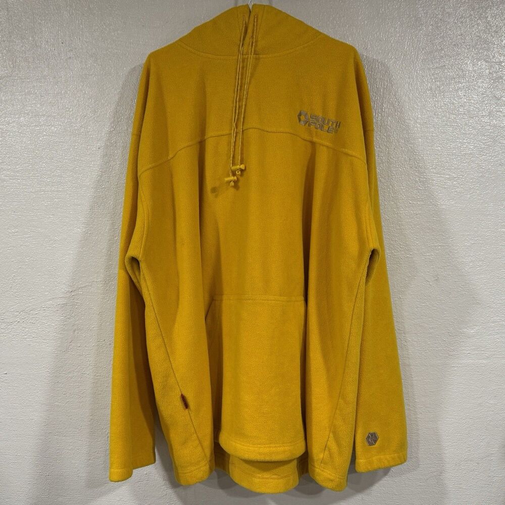 Vintage SOUTH POLE Yellow Fleece Hoodie Sweatshirt Mens XXL Pullover Warm Baggy